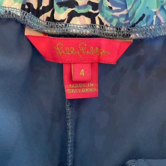Lilly Pulitzer Mylee Tie-Front Printed Shorts Blue Size 4 - Picture 5 of 6